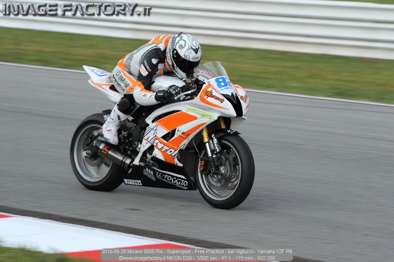 2010-06-26 Misano 0650 Rio - Supersport - Free Practice - Iuri Vigilucci - Yamaha YZF R6.jpg